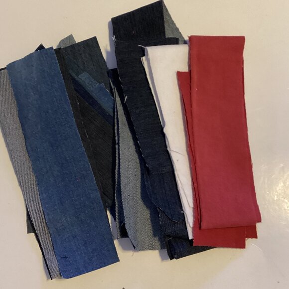 A Bundle of Denim Scraps for Recycling Projects Fabric Material Quilting Sewing - Picture 3 of 12